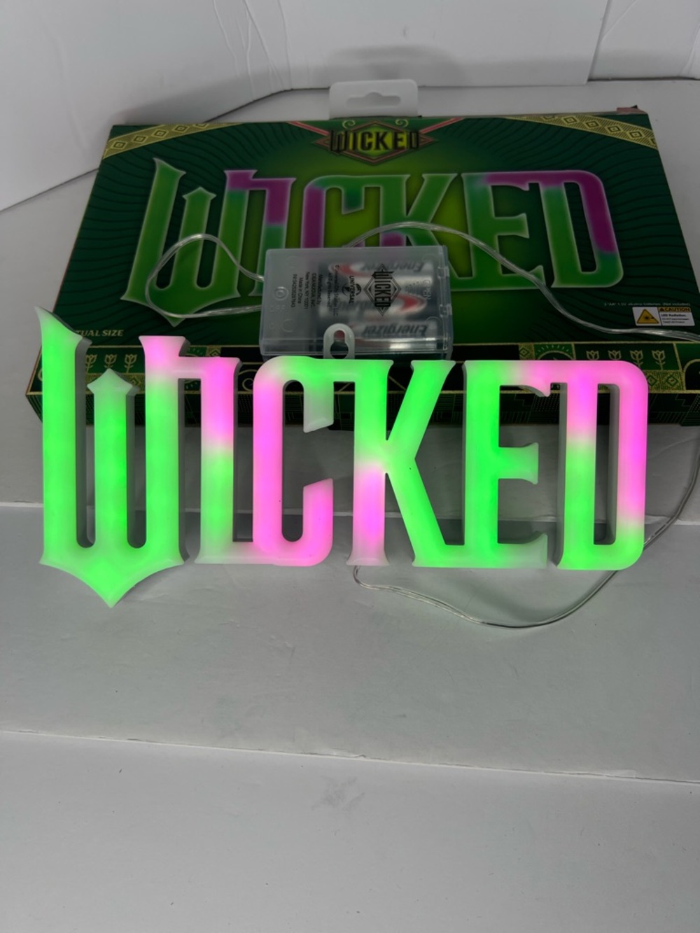 New Wicked Neon Wall Art Sign Green Purple